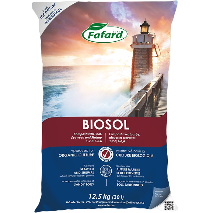 Compost avec tourbe, algues et crevettes BIOSOL